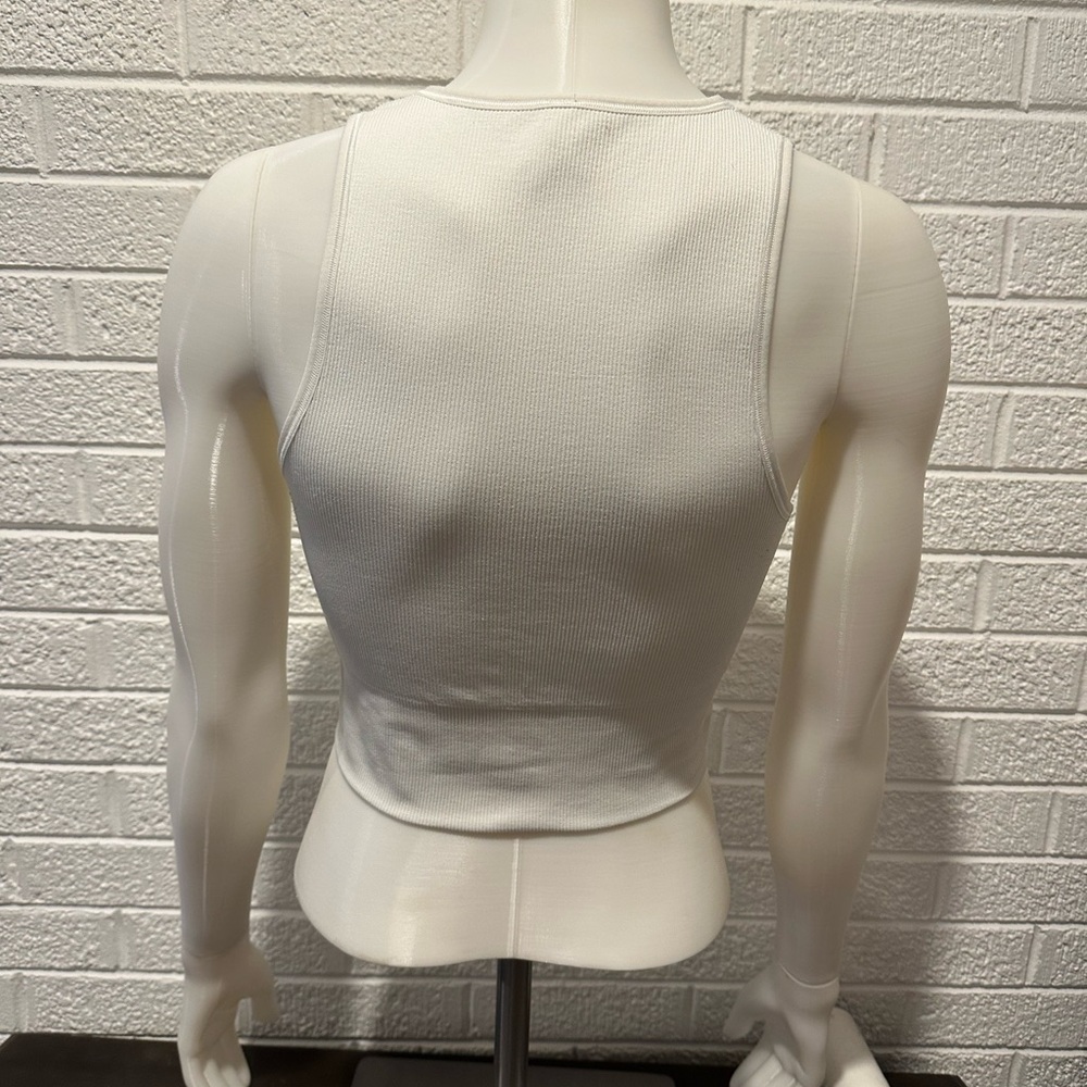 White Ribbed Tank Top - Picture 3 of 7